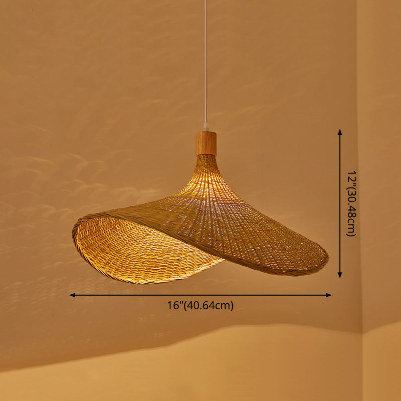 Suspension de forme de chapeau beige Lumière de style contemporain