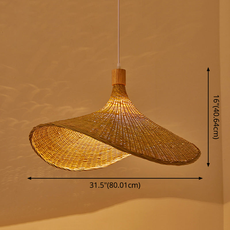 Suspension de forme de chapeau beige Lumière de style contemporain