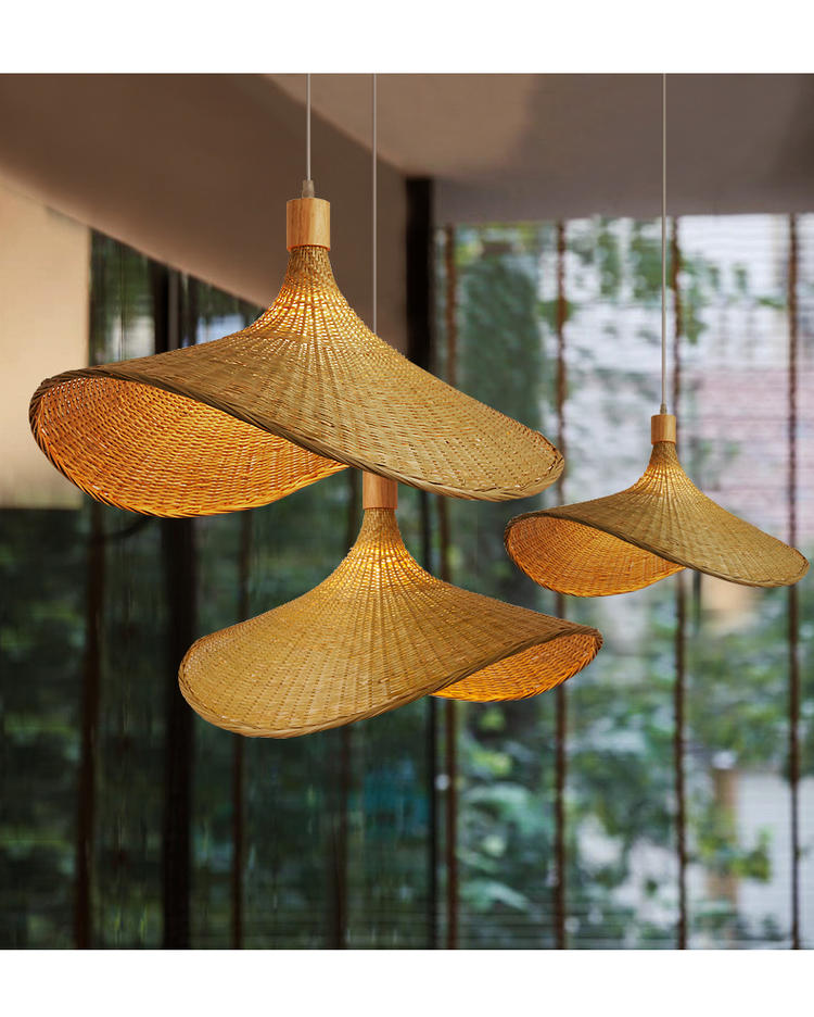 Suspension de forme de chapeau beige Lumière de style contemporain