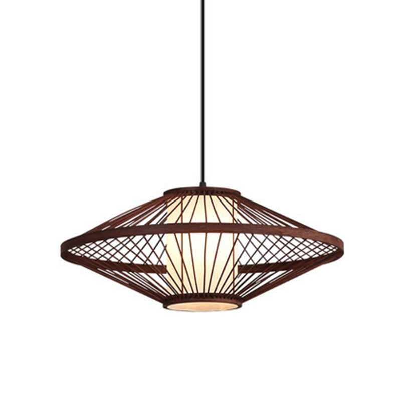 Flying Saucer Bamboo Pendant Lighting Asia Suspension Pendante Suspension Asie