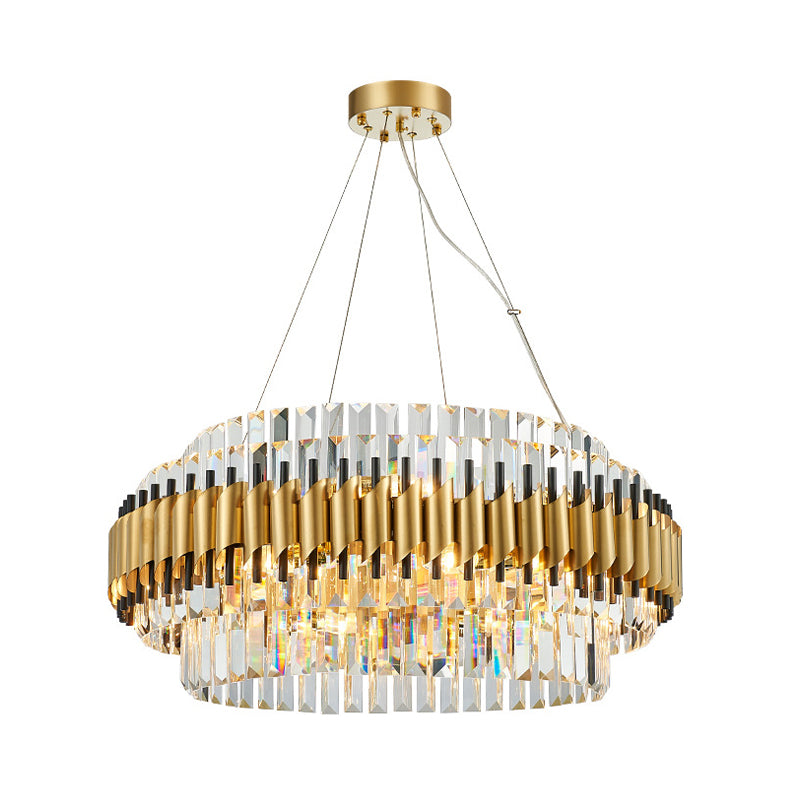 Crystal rond suspendu Light Light Contemporain 12/16-Light Golden Chandelier