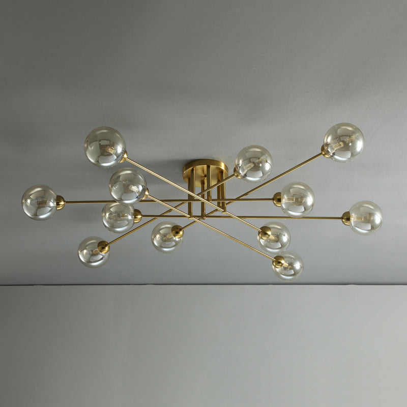 Moderne minimalisme stijl plafond lichtglas bol schaduw metaal in elkaar grijpende lijnen vormverlichting armaturen lamp