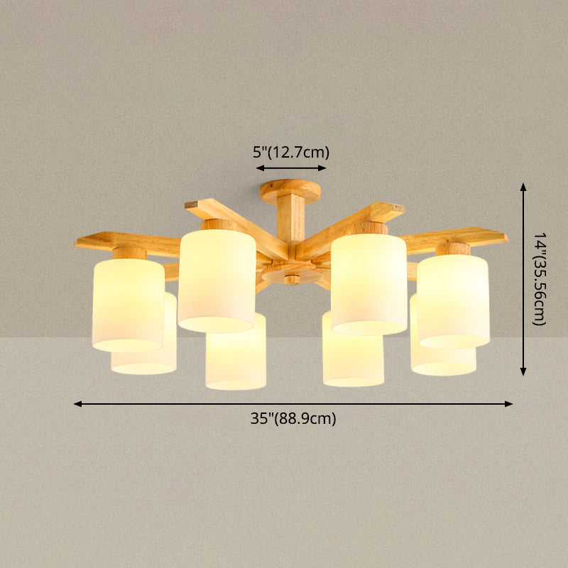 Cylindre en bois de caoutchouc de plafonnier moderne style simplicité SMEI PRENDANT DE MOUNT-MOUNT POUR LE SOIR