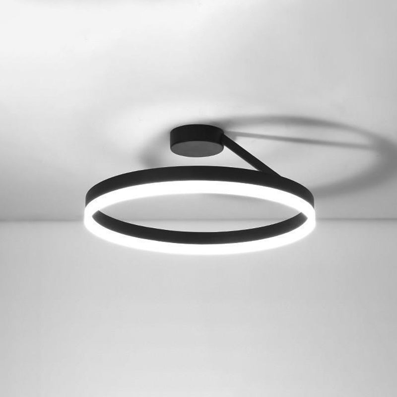 Modern Minimalist Circles LED Ceiling Light Acrylic Lampshade Flush Mount Lamp for Study Room Bedroom