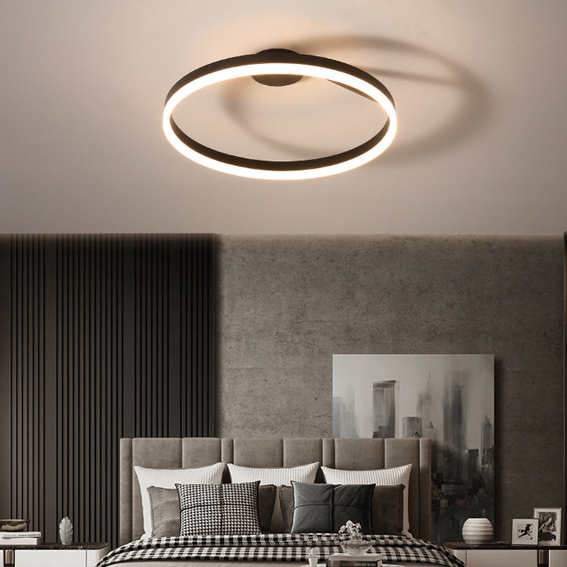 Modern Minimalist Circles LED Ceiling Light Acrylic Lampshade Flush Mount Lamp for Study Room Bedroom