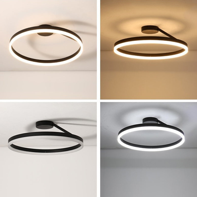 Moderne minimalistische Kreise LED Deckenleichter Acryllampenschatten -Flush Mount Lampe für Studienzimmer Schlafzimmer