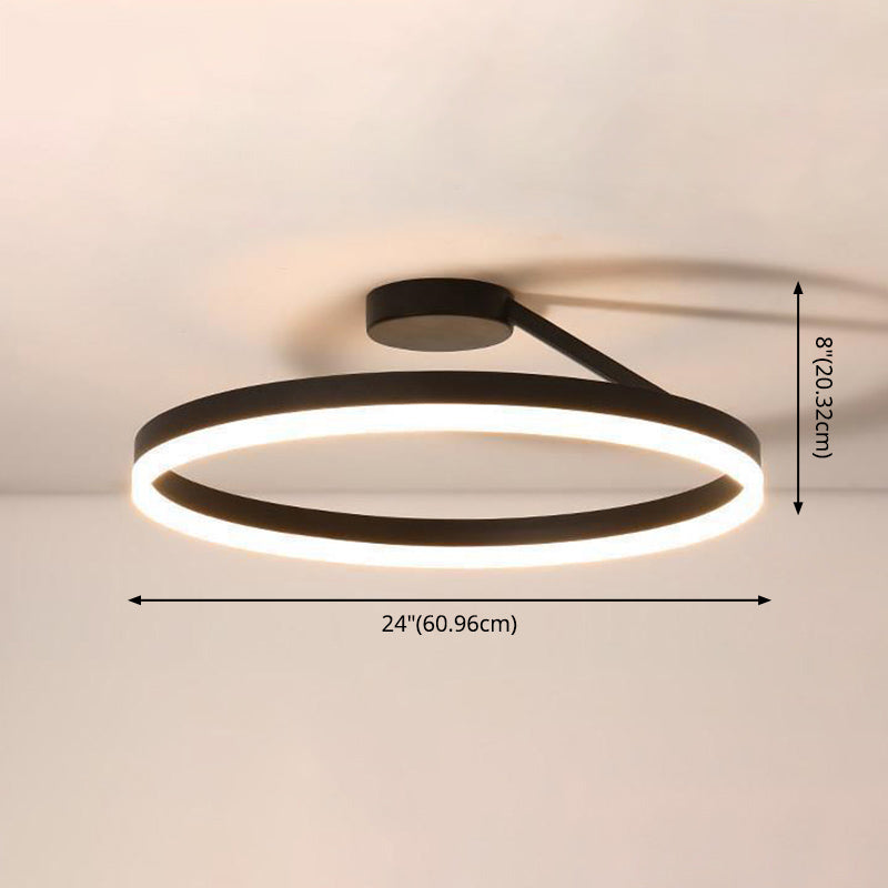 Modern Minimalist Circles LED Ceiling Light Acrylic Lampshade Flush Mount Lamp for Study Room Bedroom