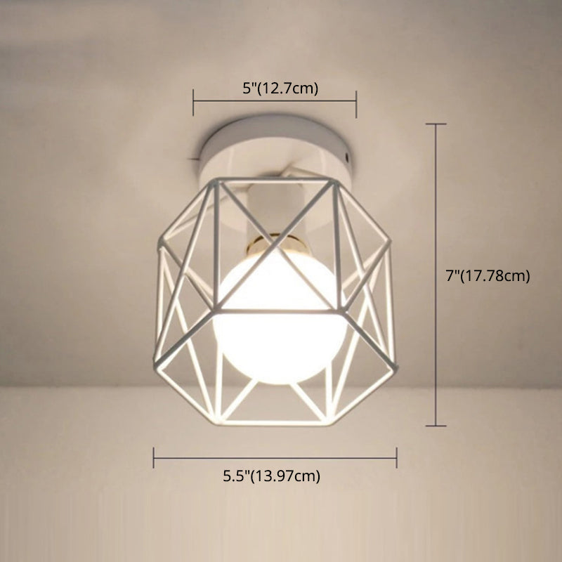 Cage Semi Flush Deckenleuchten Metall Industrial Flush Mount Spotlight für den Flur