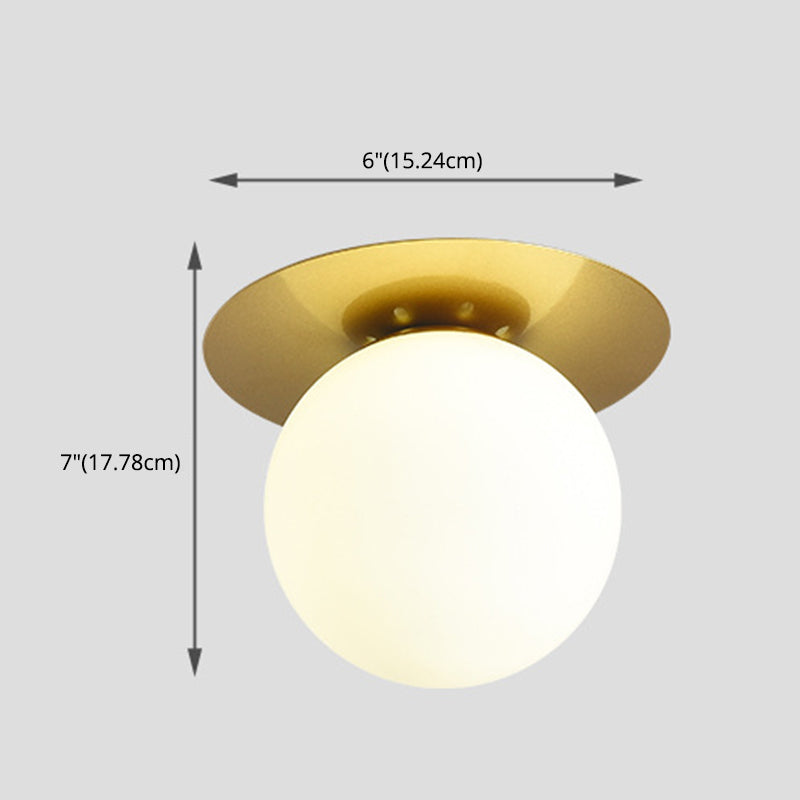 Luz de semi rascijada esférica 1 lámpara de techo de montaje moderno de vidrio claro para el pasillo