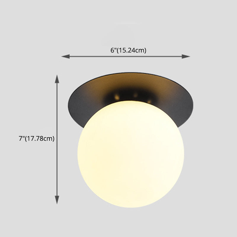 Luz de semi rascijada esférica 1 lámpara de techo de montaje moderno de vidrio claro para el pasillo