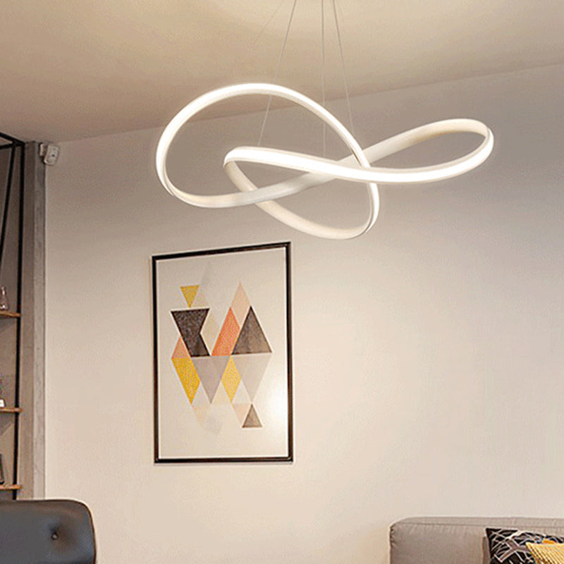 Spiral Suspended Lighting Fixture Minimalist LED Metal Ceiling Pendant Light for Dinning Room