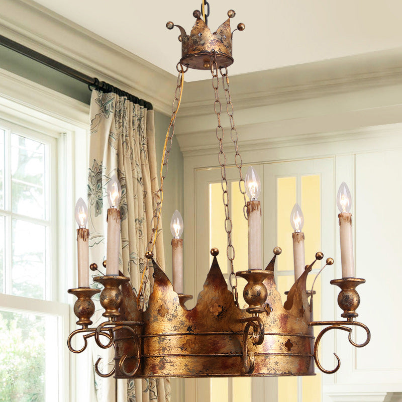 Suspension de la couronne de rouille vintage Lampadaire de style chandelier