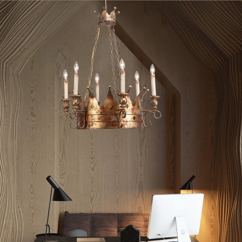 Suspension de la couronne de rouille vintage Lampadaire de style chandelier