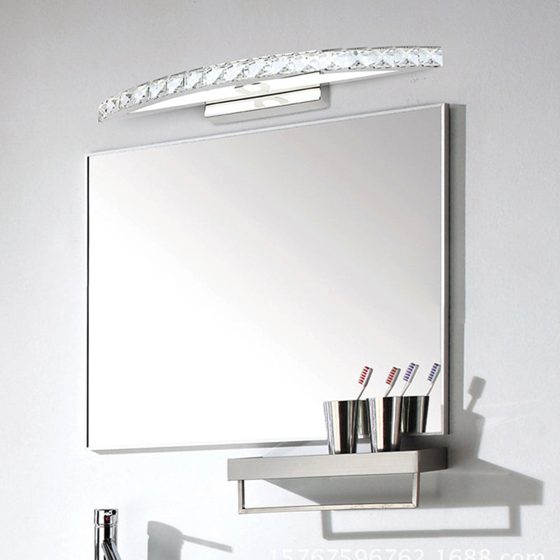 Linear LED Vanity Lamp Modern Minimalist Style Crystal Single Vanity Light