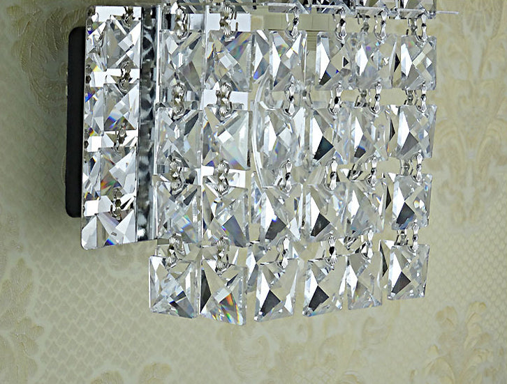 Square Vanity Mirror Lights Modern Minimalist Style Crystal Single Vanity Light