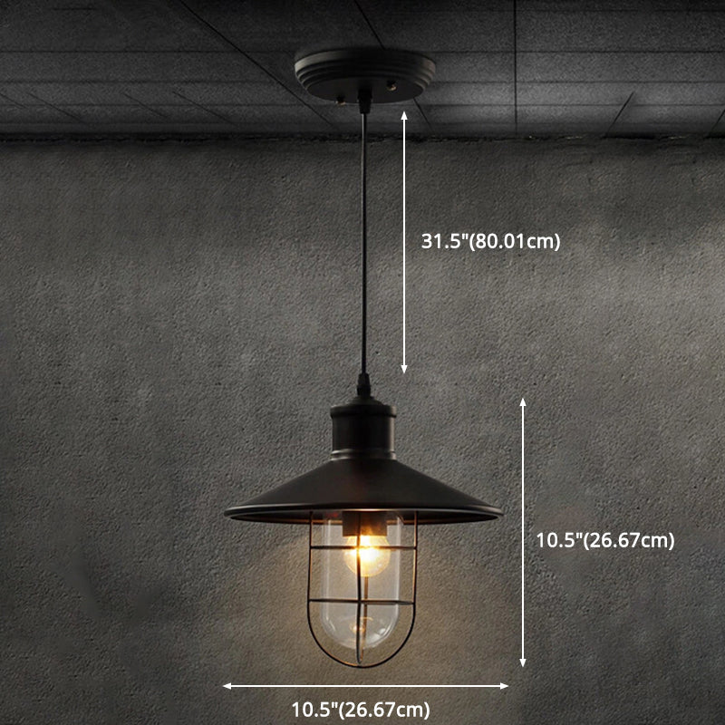 Metal Black Black Aiuto a sospensione Light Cage Shade Industrial Style Sospeded Lighting Freet