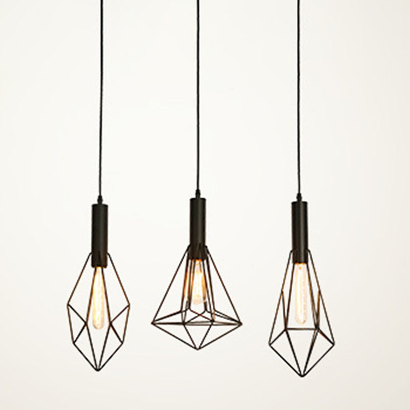 Industriële stijl geometrisch hangende lichtkit metaalhangend hanglamp in zwart