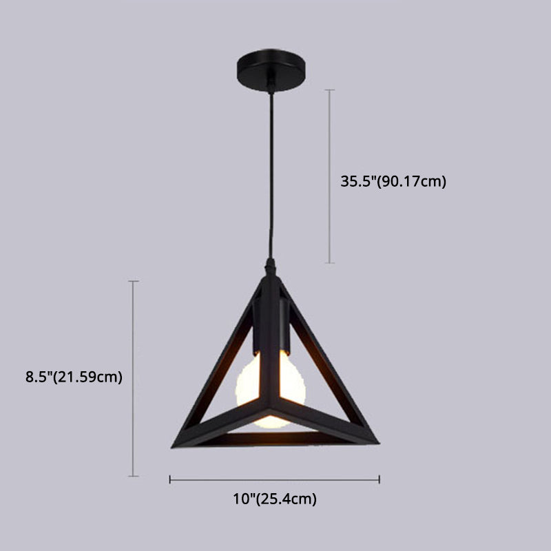 Lampada sospesa in metallo Industrial Triangle Black Restauranti a sospensione Luce del soffitto