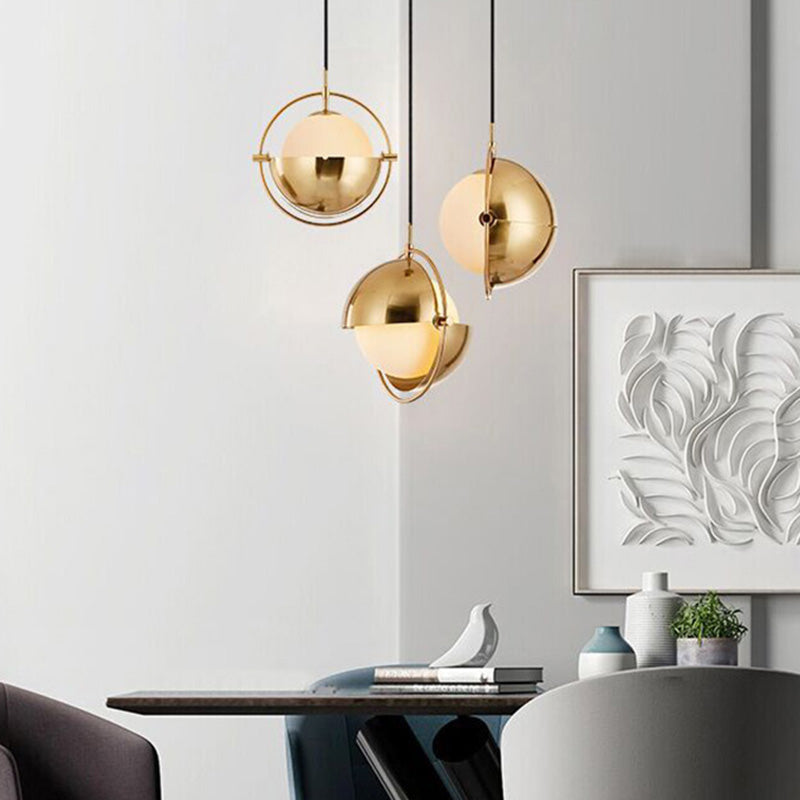 Contemporary Pendant Lighting Fixture Spherical Ceiling Pendant Light with Glass Shade