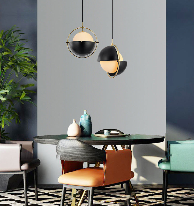 Contemporary Pendant Lighting Fixture Spherical Ceiling Pendant Light with Glass Shade