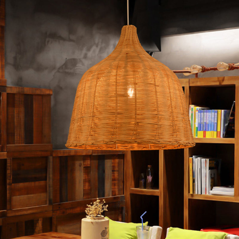 Bell Pendant Light Aymture Asia Rattan suspendu suspendu pour le restaurant