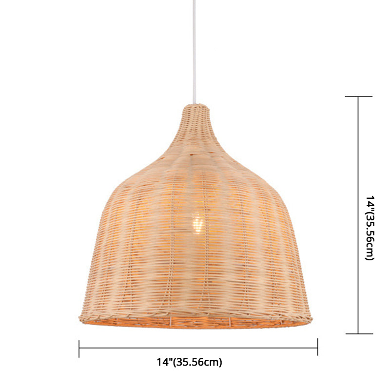 Bell Pendant Light Aymture Asia Rattan suspendu suspendu pour le restaurant