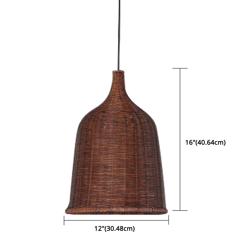 Bell Pendant Light Aymture Asia Rattan suspendu suspendu pour le restaurant