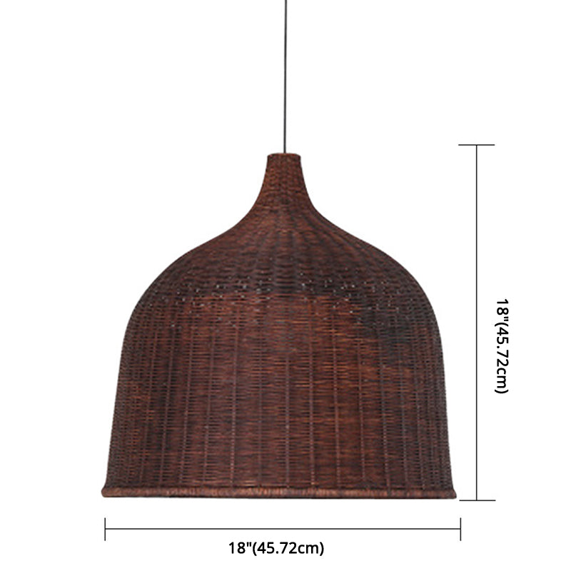 Bell Pendant Light Aymture Asia Rattan suspendu suspendu pour le restaurant