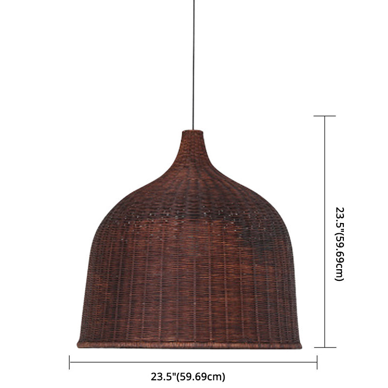 Bell Pendant Light Aymture Asia Rattan suspendu suspendu pour le restaurant