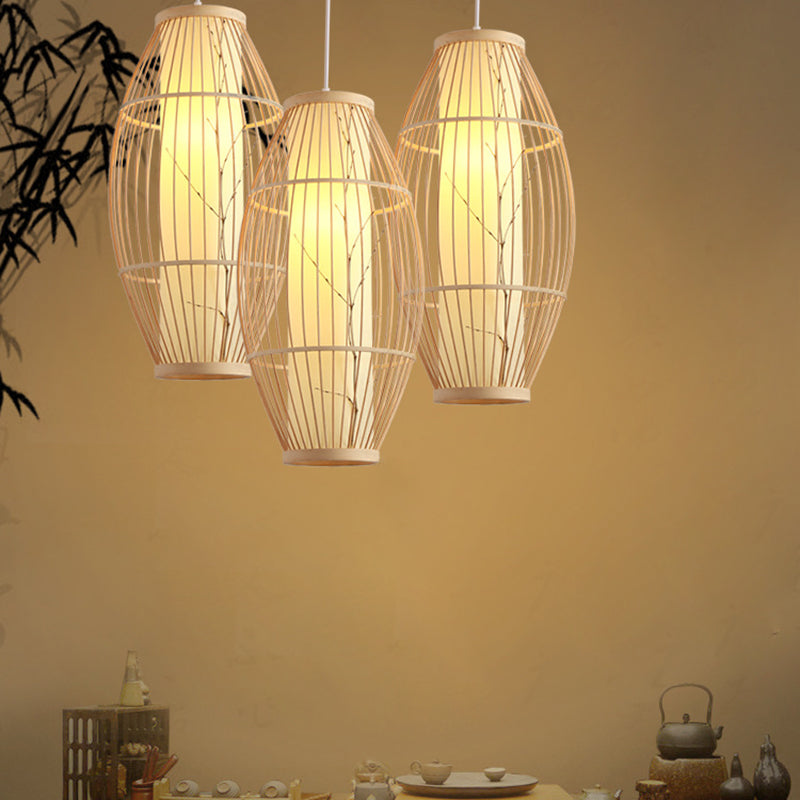 1 Light Light Light Algated Cince Chinese Bamboo Hanging Lights for Restaurant