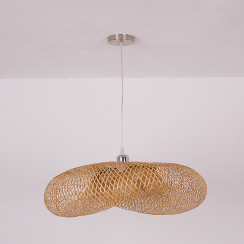 Swirl Hanging Pendant Lights Chinese Rattan Pendant Ceiling Lights for Restaurant