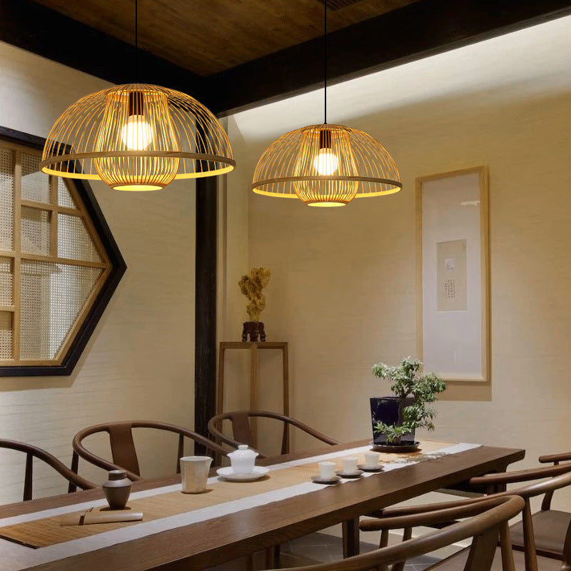 1 Light Appeding Light Freepsument Bamboo Cince Bamiling Light for Restaurant