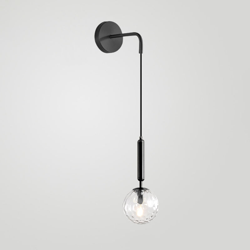 Moderne Metallwandbeleuchtung Wandleuchte Glasschattenwandlampe mit hängenden Draht