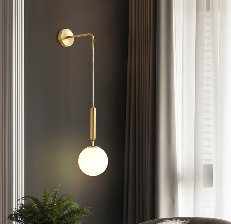 Moderne metalen wandverlichting SCONCE BALL GLASS TADE Wandlamp met hangende draad