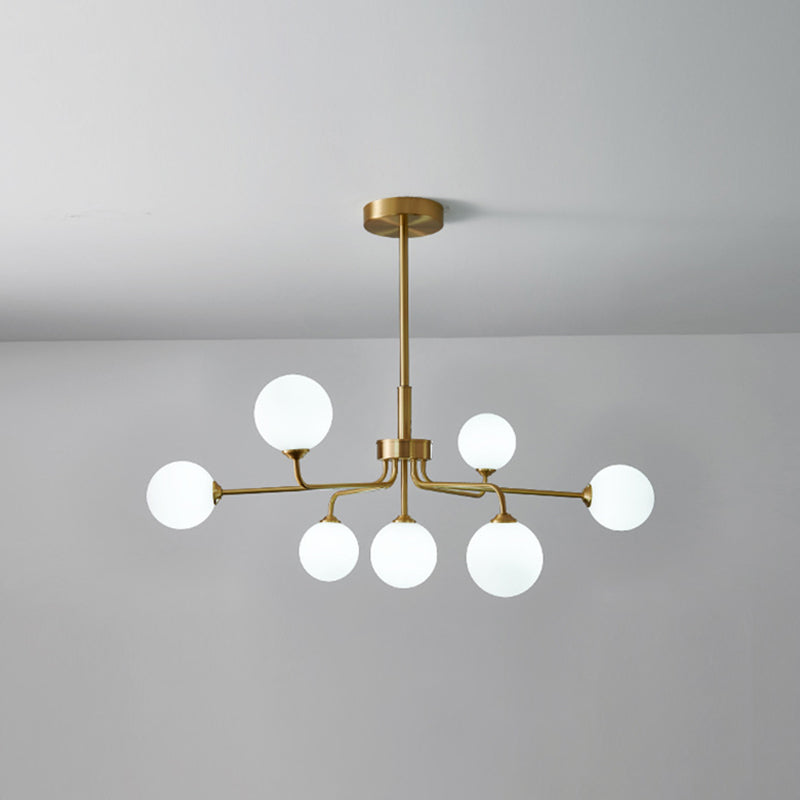 Simplicité moderne Spoutnik Pendant lustre Opal Verre Hanging Lightture pour le salon