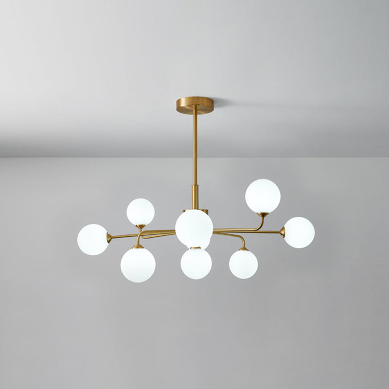 Simplicité moderne Spoutnik Pendant lustre Opal Verre Hanging Lightture pour le salon