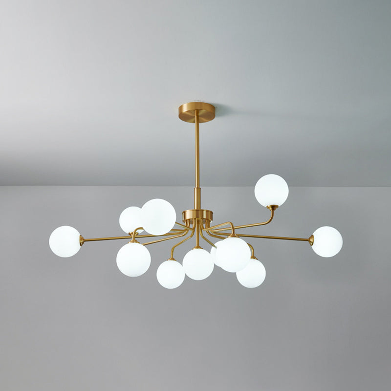 Simplicité moderne Spoutnik Pendant lustre Opal Verre Hanging Lightture pour le salon