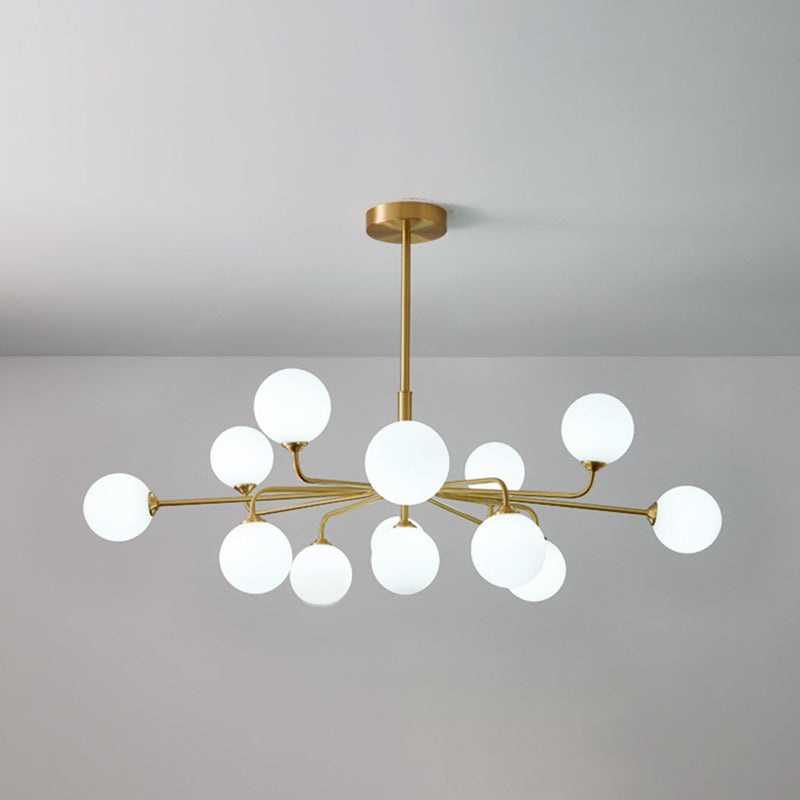 Simplicité moderne Spoutnik Pendant lustre Opal Verre Hanging Lightture pour le salon