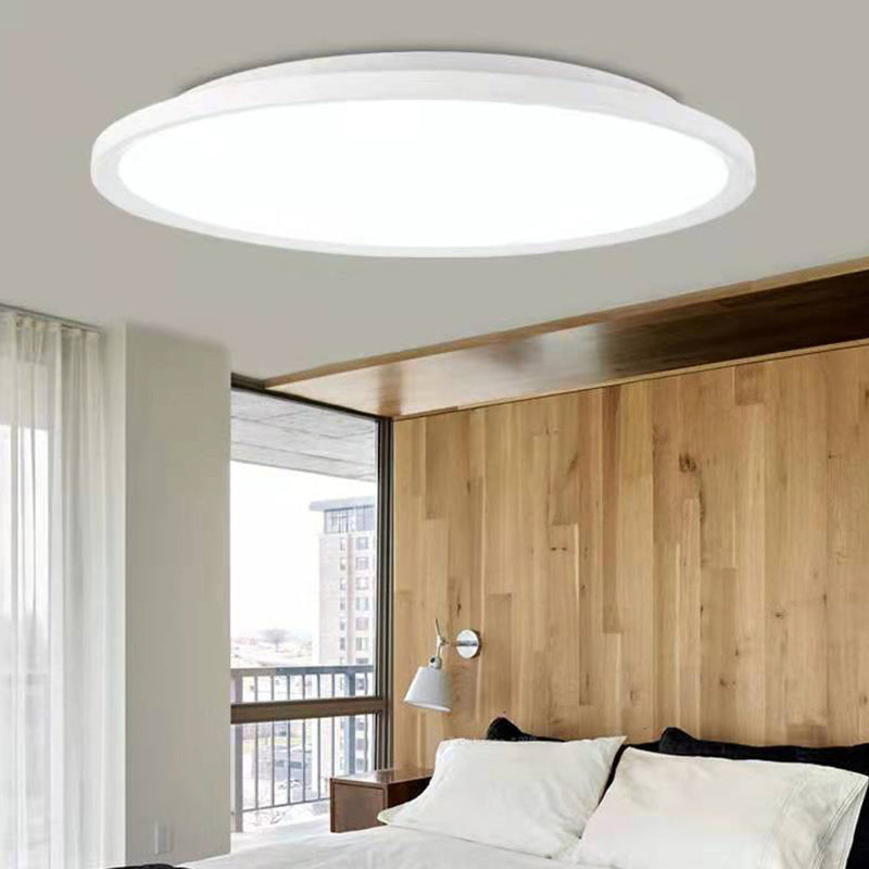 Nordic Minimalist Style Round LED Ceiling Light Ultra Thin Design Flush-mount Lighting Fixture for Bedroom Study Room