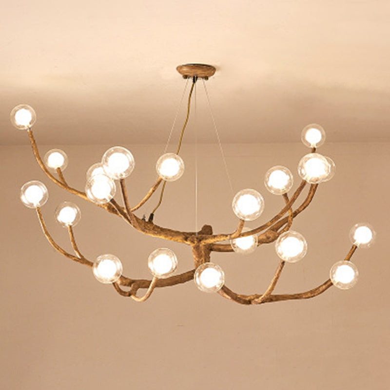 Contemporary Creative Branch Chandelier Pendant Light Clear Glass Ceiling Lights Fixture for Coffee Shop