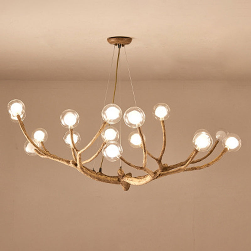 Contemporary Creative Branch Chandelier Pendant Light Clear Glass Ceiling Lights Fixture for Coffee Shop