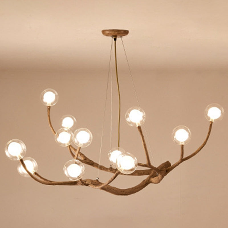 Contemporary Creative Branch Chandelier Pendant Light Clear Glass Ceiling Lights Fixture for Coffee Shop