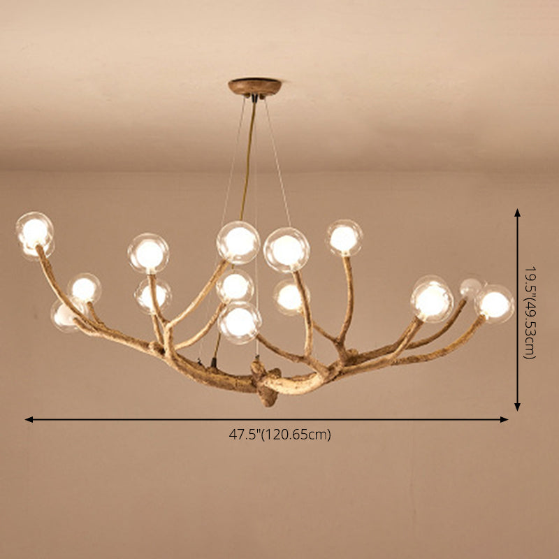 Contemporary Creative Branch Chandelier Pendant Light Clear Glass Ceiling Lights Fixture for Coffee Shop