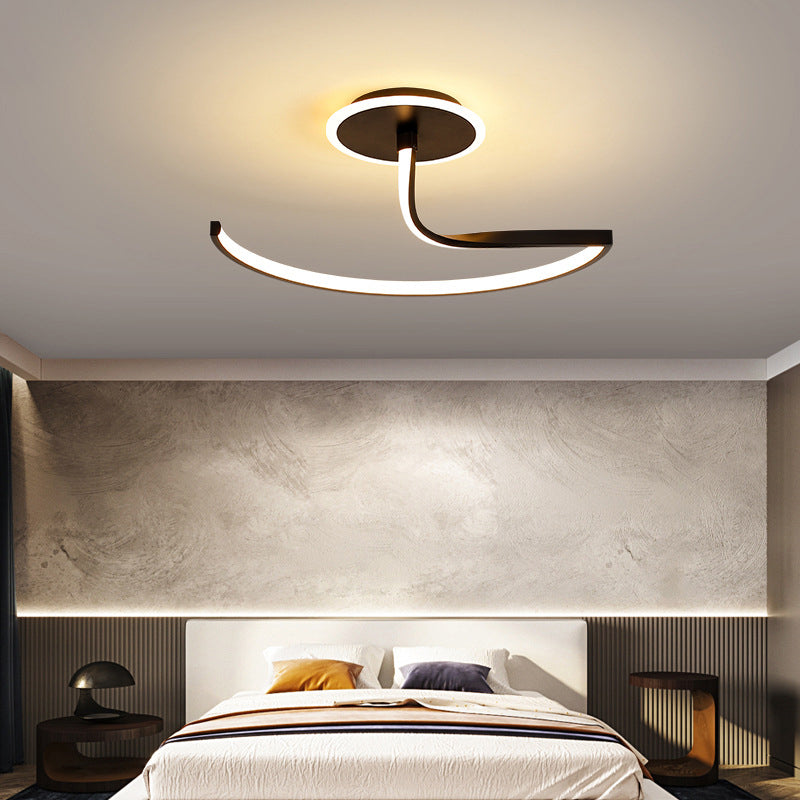 Linear Semi Flush Mount Light Modern Minimalist Metal LED Ceiling Flush Mount for Hallway