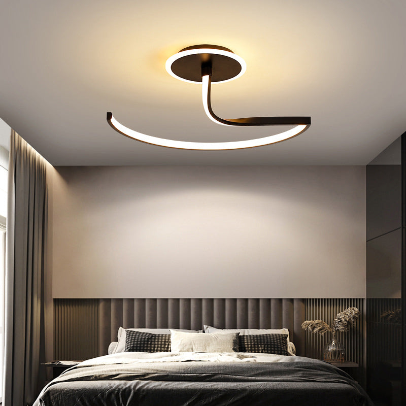 Linear Semi Flush Mount Light Modern Minimalist Metal LED Ceiling Flush Mount for Hallway