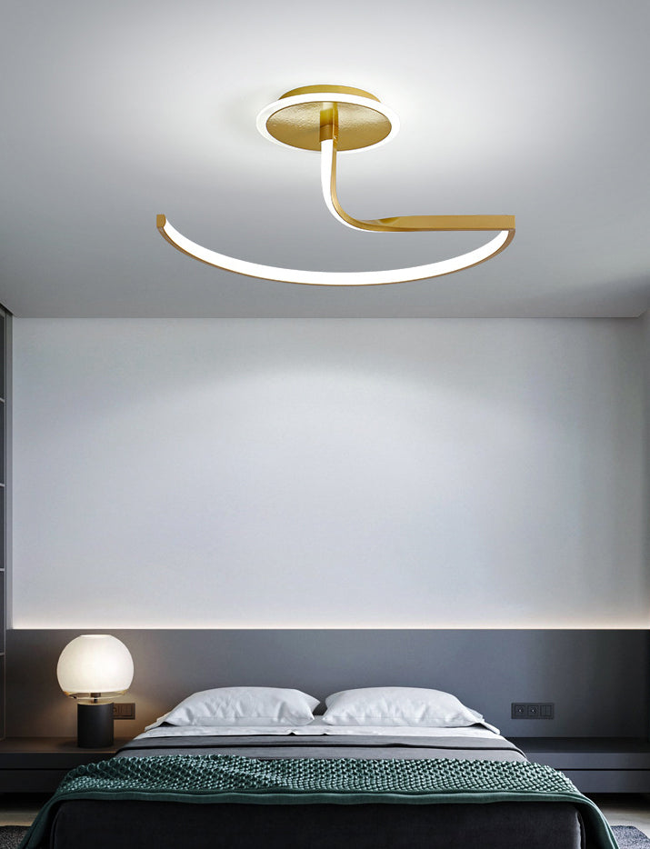 Linear Semi Flush Mount Light Modern Minimalist Metal LED Ceiling Flush Mount for Hallway