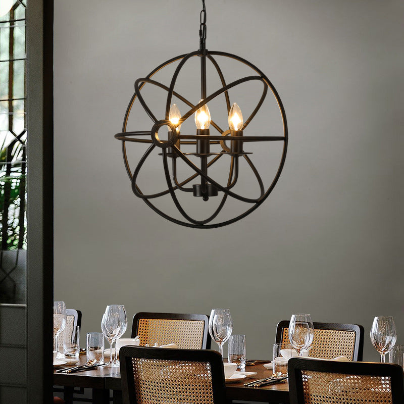 Globe Metal Cage Hanging Anhänger Light Industrial Style Lighting Fixture für Café -Ladenrestaurants