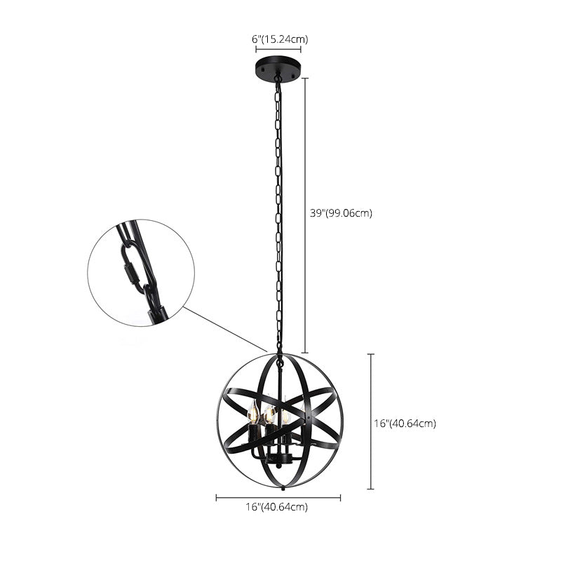 Globe Metal Cage sospeso a sospensione Light Industrial Style Lighting Segreting per i ristoranti del negozio di caffè