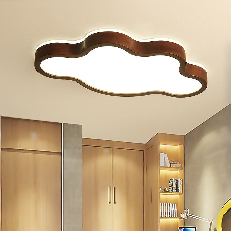 Dark Brown Cloud Ceiling Lamp Modern 19.5 "/25" LED Acrylique Flush Mount Lighting in Warm / White/3 Color Light