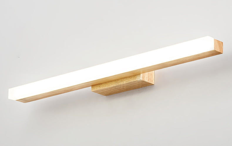 Mirador nórdico de madera LED Agua ligera y niebla de tocador resistente a la pared para baño